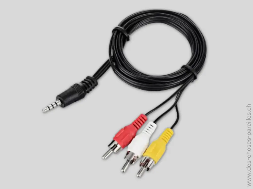 Câble AV, 3.5 mm à 4 pôles vers RCA pour lecteur multimédia 4K Sprite.webp