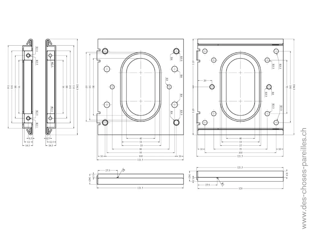 Support d'écran mural, de 7_ à 32_ - Plan mécanique.webp