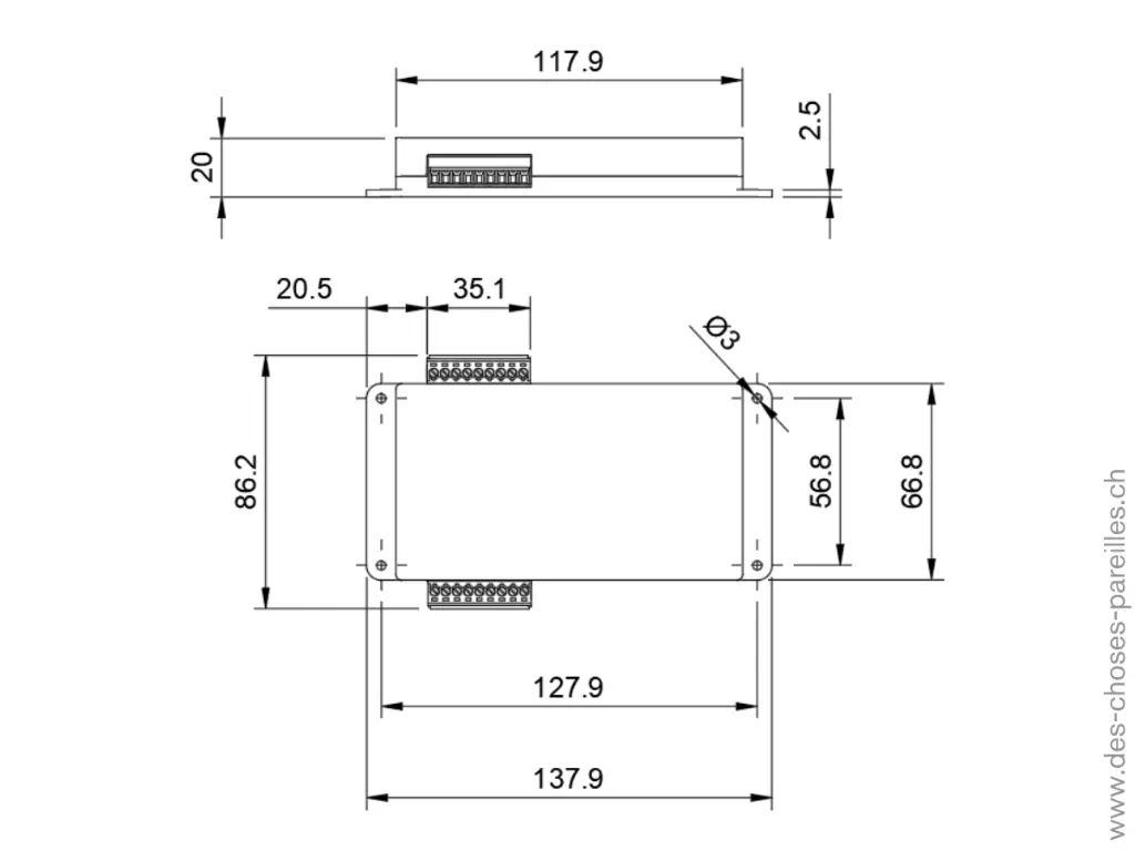 16 Track WAV Audio Player - Plan mécanique.webp